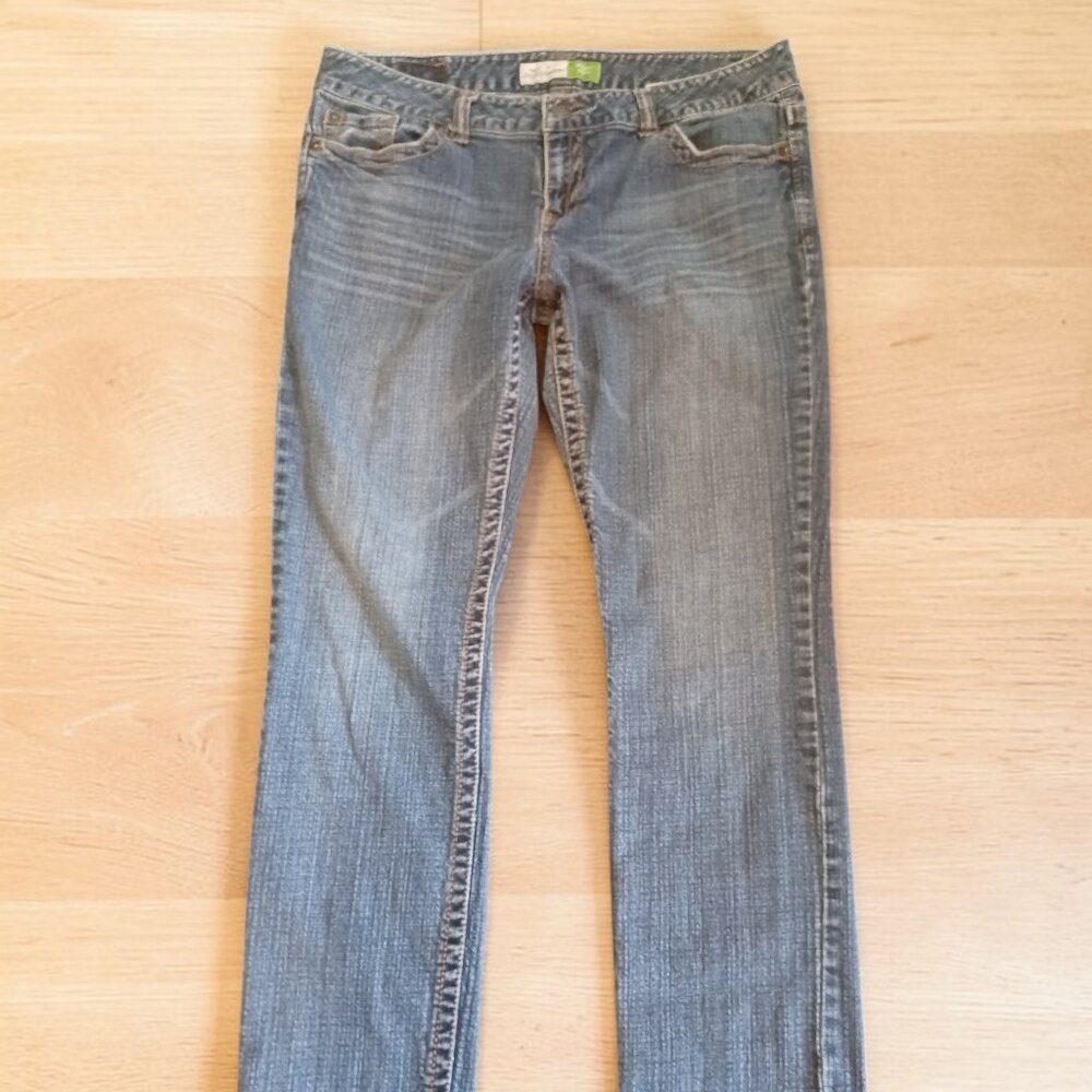 Aeropostale Wmns Bayla Skinny Jeans 13/14 Reg Blue Denim Faded Stretch